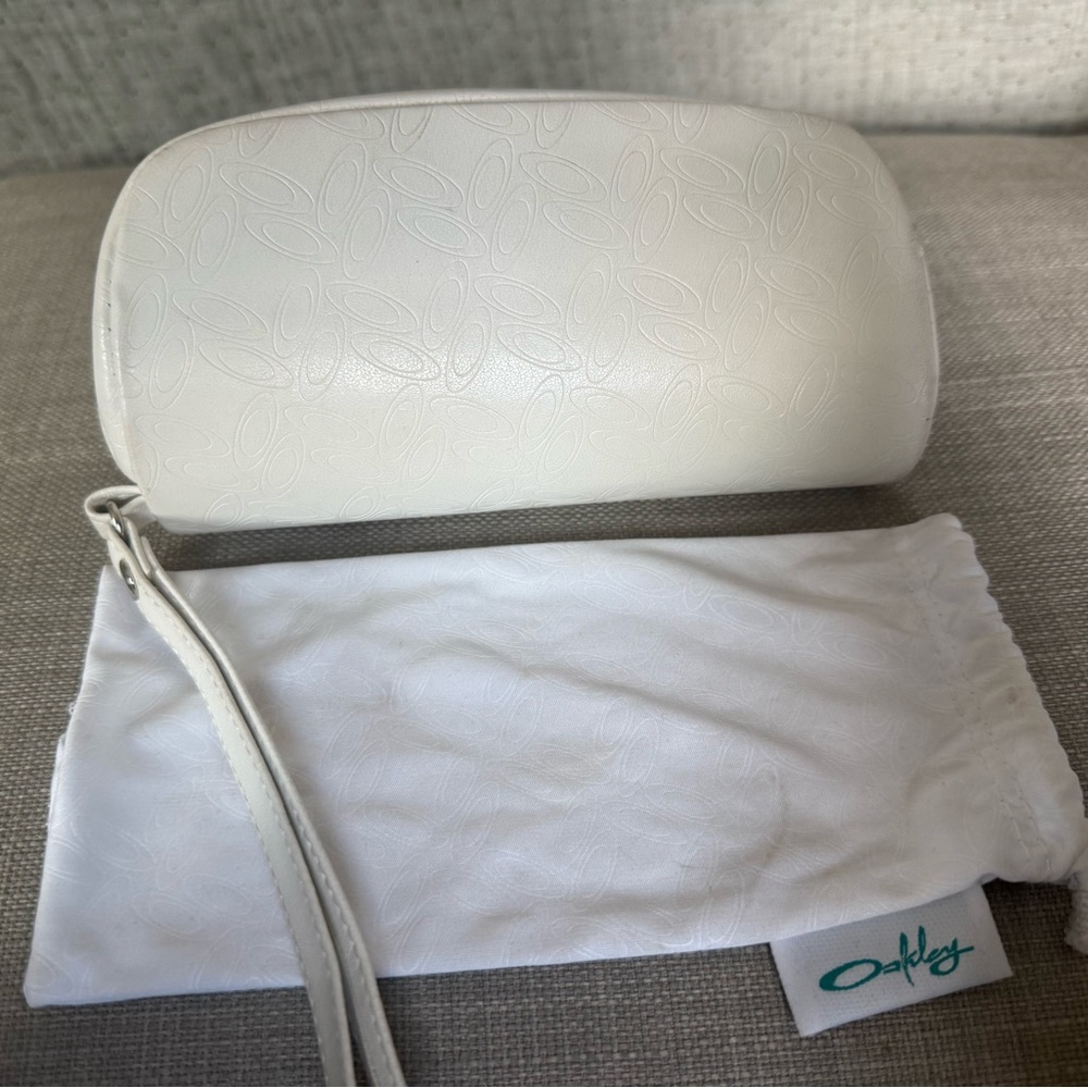 Oakley Embossed White Clutch Wristlet
